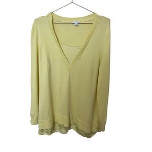 J.Jill yellow cotton blend sweater sz L